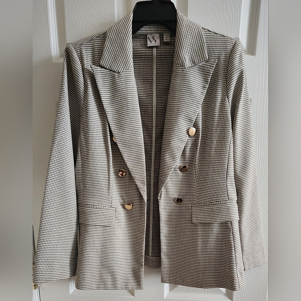 Worthington Black and White Houndstooth Blazer